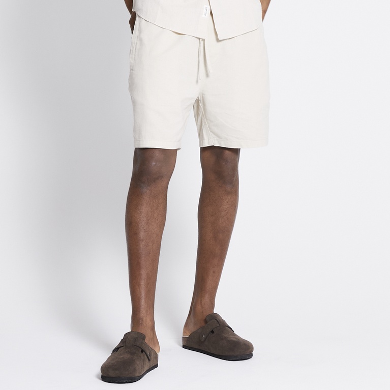 Linen blend shorts "August" Light Beige